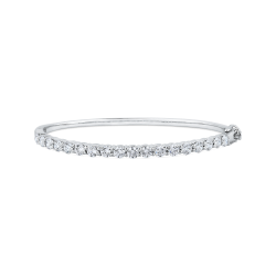 14K White Gold 3.60 ct Round White Diamond Bangle Bracelet