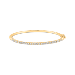14K Yellow Gold 7/8 ct Diamond Bangle Bracelet