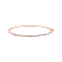 14K Rose Gold 7/8 ct Diamond Bangle Bracelet