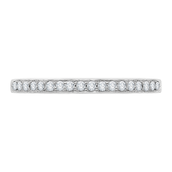Round Diamond Half-Eternity Wedding Band with Euro Shank In 14K White Gold