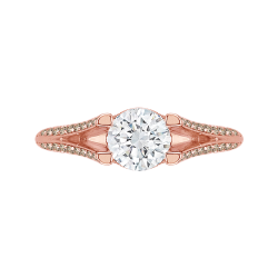 14K Rose Gold Brown Diamond Engagement Ring with Split Shank (Semi-Mount)