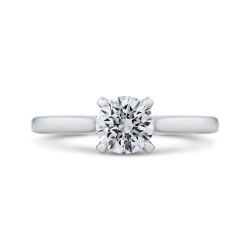 14K White Gold Round Diamond Classic Engagement Ring (Semi-Mount)