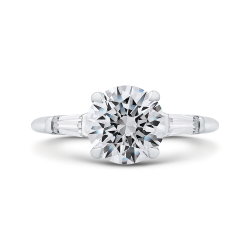 14K White Gold Round Diamond Classic Engagement Ring (Semi-Mount)