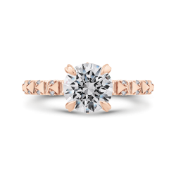 Round Cut Diamond Engagement Ring In 14K Rose Gold (Semi-Mount)
