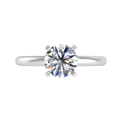 14K White Gold Round Cut Diamond Solitaire Engagement Ring (Semi-Mount)