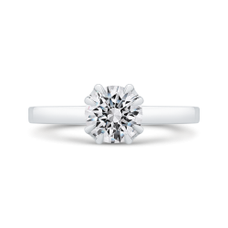 14K White Gold Diamond Serenade Solitaire Surprise Stone Ring (Semi-Mount)