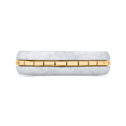 14K Two Tone Gold Men's Band