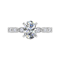 14K White Gold Diamond Engagement Ring (Semi-Mount)