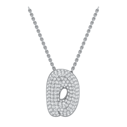 14K White Gold D Initial Fashion Pendant