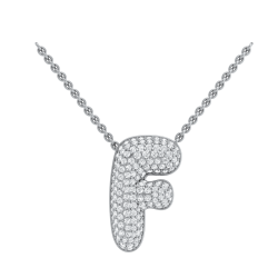 14K White Gold F Initial Fashion Pendant