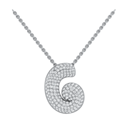 14K White Gold G Initial Fashion Pendant