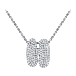 14K White Gold H Initial Fashion Pendant