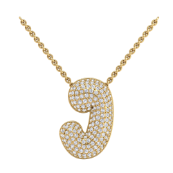 14K Yellow Gold J Initial Fashion Pendant