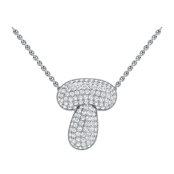 14K White Gold T Initial Fashion Pendant
