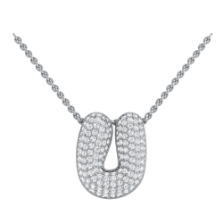 14K White Gold U Initial Fashion Pendant