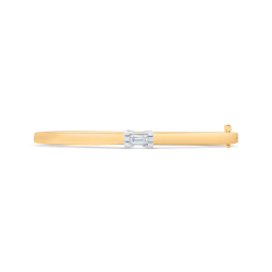 14K Two Tone Gold Diamond Serenade Solitaire Bangle