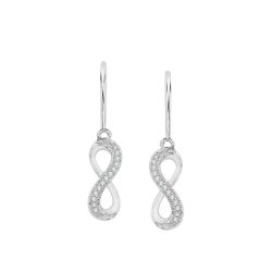 Diamond Infinity Dangle Earrings in Sterling Silver (1/10 cttw)