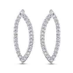 10K White Gold 1.09 ct Round Diamond Fashion Earrings
