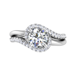 14K White Gold Round Diamond Engagement Ring (Semi-Mount)