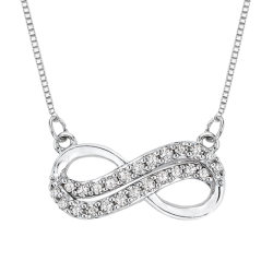 Diamond Infinity Pendant with Chain in Sterling Silver (1/5 cttw)