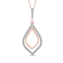 10K Rose Gold 1/5 Ct Diamond Fashion Pendant with Chain