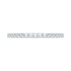 14K White Gold Round Diamond Half-Eternity Wedding Band