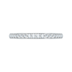 14K White Gold Round Diamond Half-Eternity Wedding Band