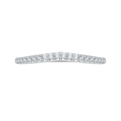 14K White Gold Round Diamond Wedding Band