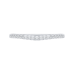 14K White Gold Round Diamond Half-Eternity Wedding Band