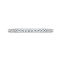 14K White Gold Round Diamond Half-Eternity Wedding Band