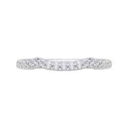Round Diamond Half-Eternity Wedding Band In 14K White Gold
