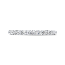14K White Gold Round Diamond Half-Eternity Wedding Band