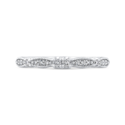 14K White Gold Round Diamond Half-Eternity Wedding Band