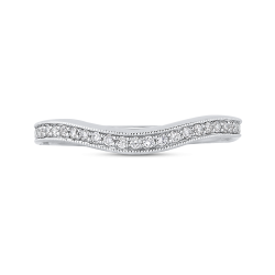Round Diamond Half-Eternity Wedding Band In 14K White Gold