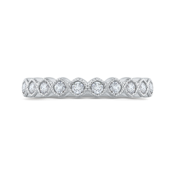 Round Diamond Half-Eternity Wedding Band In 14K White Gold
