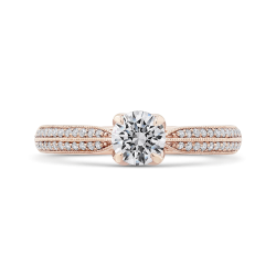 14K Rose Gold Floral Diamond Engagement Ring