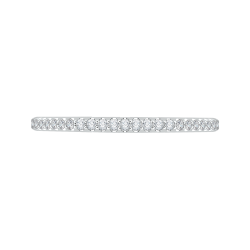 14K White Gold Round Diamond Half-Eternity Wedding Band