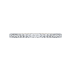 14K Two-Tone Gold Round Diamond Wedding Band