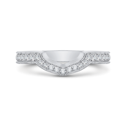 Round Diamond Wedding Band In 14K White Gold