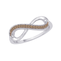 .07 ct Sterling Silver Brown Diamond Fashion Ring