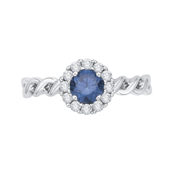 14K White Gold 3/4 ct. Blue & White Diamond Fashion Ring