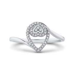 10K White Gold .12 Ct Diamond Fashion Ring