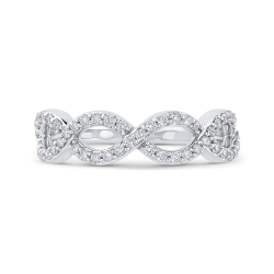 10K White Gold 1/2 ct Round Diamond Infinity Wedding Band Ring
