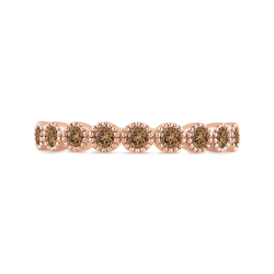 10K Rose Gold 1/3 ct Brown Diamond Wedding Band Fashion Ring