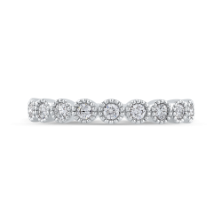 1/3 ct Round Diamond Wedding Band Ring In 10K White Gold