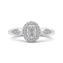 10K White Gold 1/3 ct Round Diamond Cluster Fashion Ring