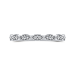 10K White Gold Round 1/10 ct Diamond Infinity Band Fashion Ring