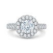 14K White Gold Round Halo Diamond Engagement Ring (Semi-Mount)