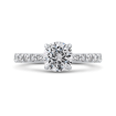Round Cut Diamond Engagement Ring In Platinum (Semi-Mount)
