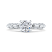 14K White Gold Bezel Set Double Row Cushion Diamond Engagement Ring (Semi-Mount)